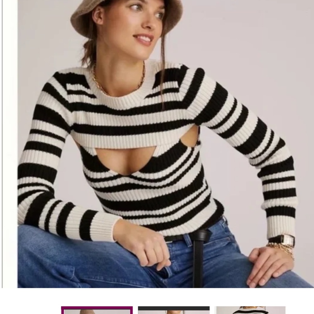 Maeve by Anthropology Striped two piece sweater.